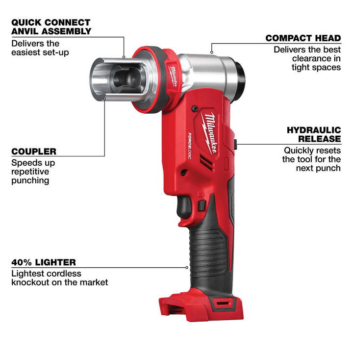 Milwaukee M18 FORCE LOGIC 6 Ton Knockout Tool 1/2 Inch - 4 Inch (Bare Tool), large image number 3