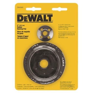 DEWALT 4 In. Rubber Backing Pad with M10x1.25 Locking Nut, large image number 1
