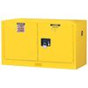 Justrite 17 Gallon Yellow Steel Manual Close Flammable Cabinet, small image number 1