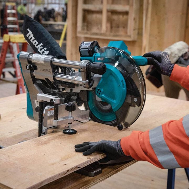 Makita 40V Max XGT 10 Inch Dual Bevel Sliding Compound Miter Saw Kit & Large Rising Base Miter Saw Stand, large image number 15