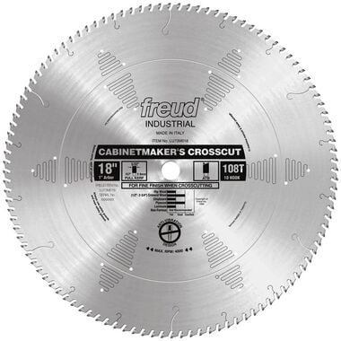 Freud 18 In. x 108T Cabinetmakers Crosscut Blade, large image number 0