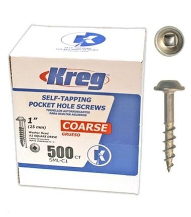Kreg Pocket Screws - 1in #8 Coarse Washer-Head 500ct.