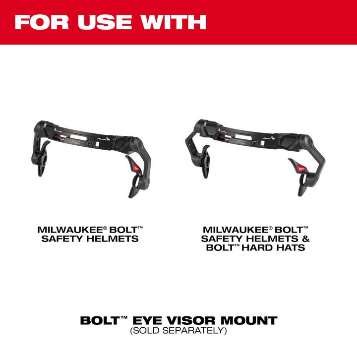 Milwaukee Gasketed Clear Eye Visor Replacement Lenses for BOLT Safety Helmet & BOLT Hard Hat Mount 10 Pack, large image number 1
