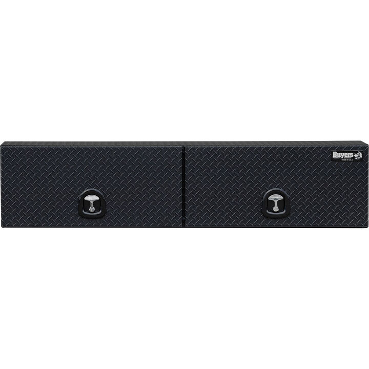 Buyers Products Company 16x13x88 Inch Matte Black Diamond Tread Aluminum Topsider Truck Box with Flip-Up Doors, large image number 5