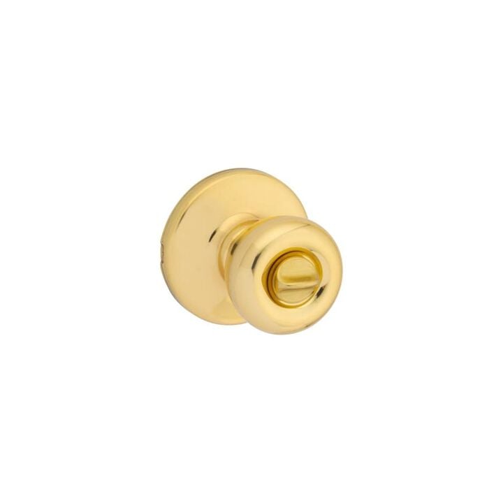 Kwikset Tylo Door Knob Polished Brass Bed & Bath Privacy Round, large image number 0