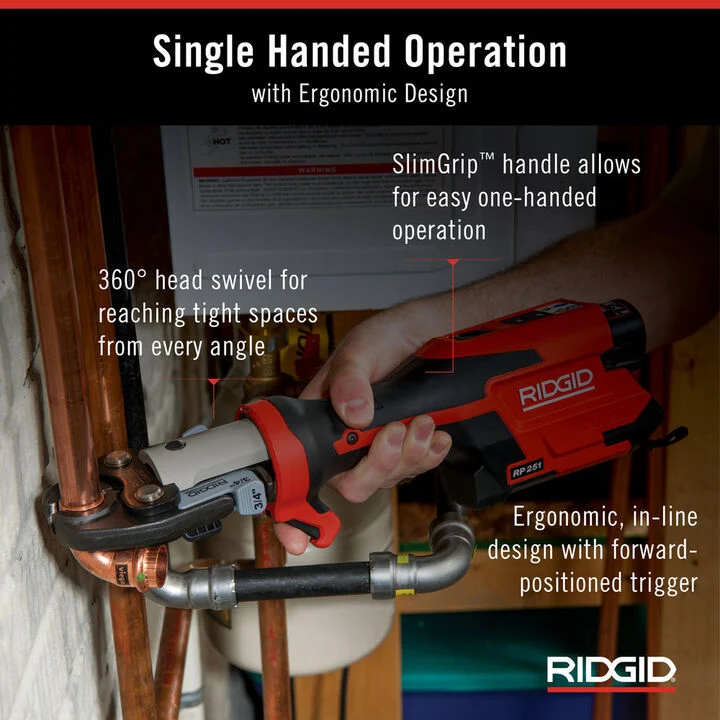 Ridgid RP 251 Press Tool Battery Kit with ProPress Jaws (1/2 Inch-1 1/4 Inch), large image number 2