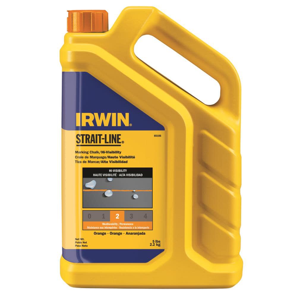 Irwin 5lb Orange & Green Chalk Hi Vis Pack of 4, large image number 3