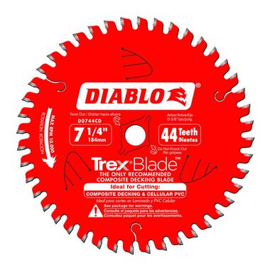 Diablo Tools 7-1/4" x 44 Tooth Composite Material/Plastics TrexBlade, large image number 0