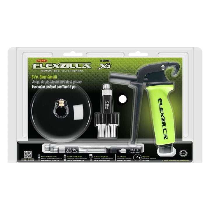 Flexzilla X3 Modular Blow Gun Kit with Variable Flow Trigger 6pc, large image number 1