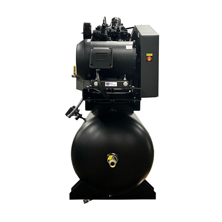 EMAX 208V 7.5HP 3PH 120 Gallon Horizontal Air Compressor with Radiator, large image number 2