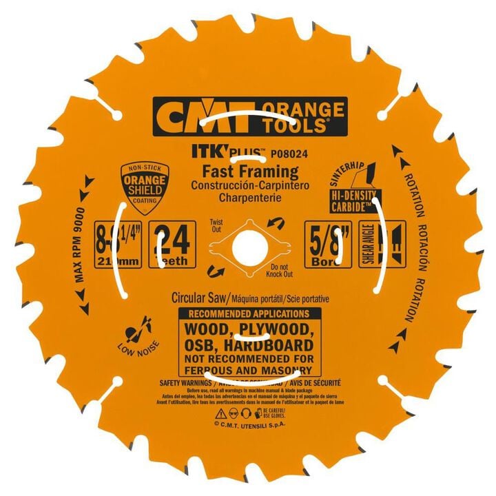 CMT ITK Plus Fast Framing 8-1/4In x 24T x 5/8In, large image number 0