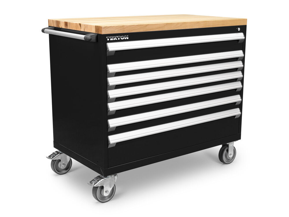 Tekton 7-Drawer Tool Cabinet, Hardwood Top, Black (48 x 27 x 41-1/2 Inch), large image number 2