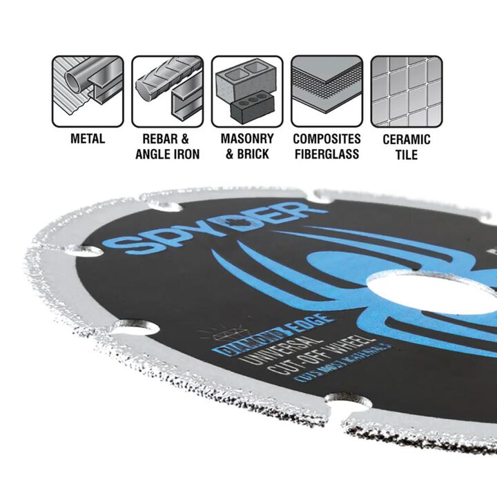 Spyder 5 Inch Diamond Bite Cut-Off Wheel for Steel, Cast Iron, Rebar, Stone, large image number 3