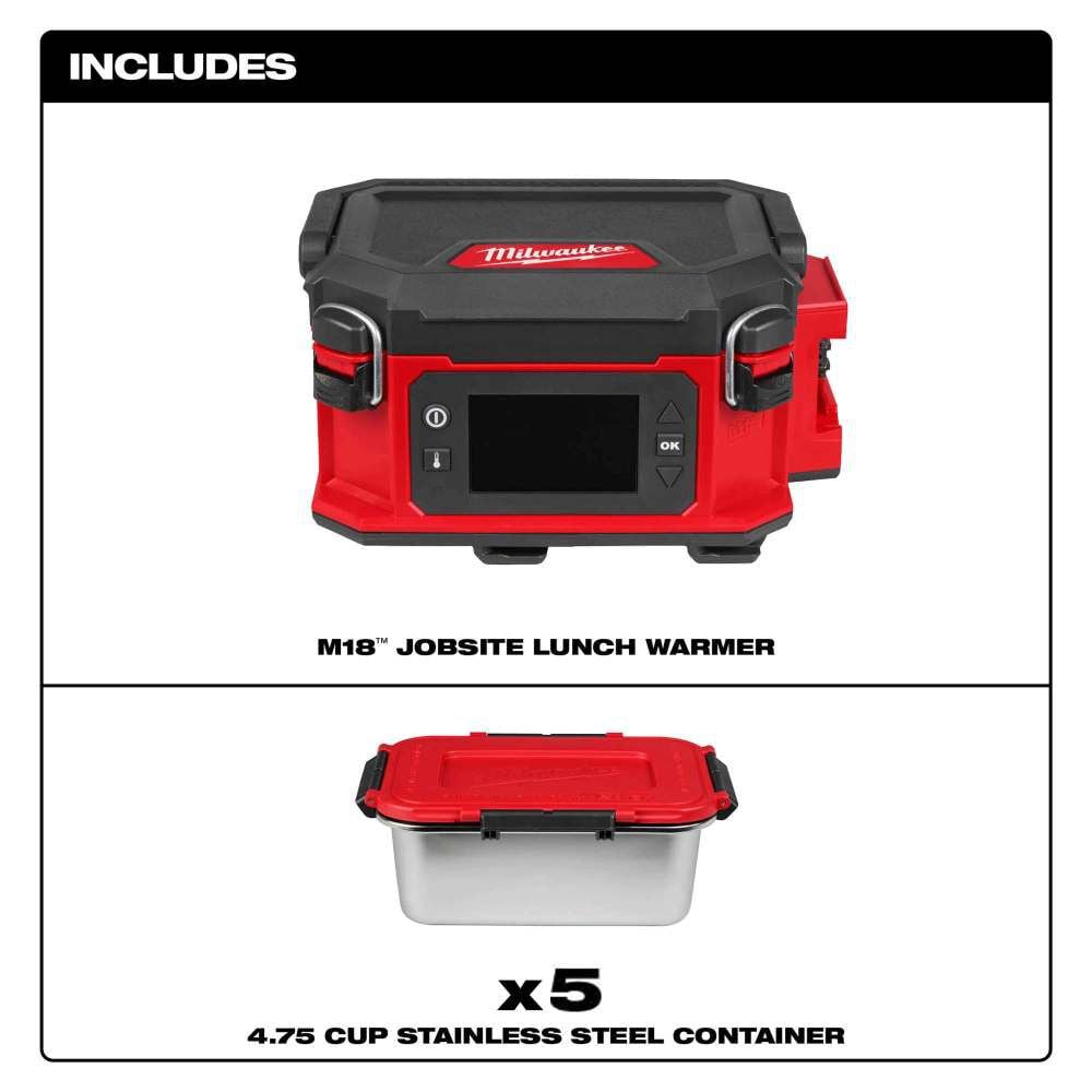 Milwaukee M18 Jobsite Lunch Warmer with 3 Extra Containers, large image number 6
