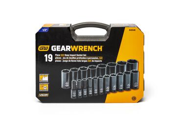 GEARWRENCH 1/2in Drive 6 Point Deep Impact Socket Set SAE 19pc, large image number 5