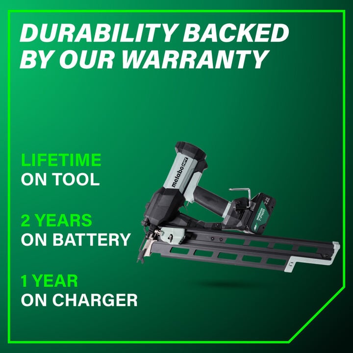 Metabo HPT Cordless Pneumatic 18V 21 Degree Plastic Strip Framing Nailer Kit, large image number 14