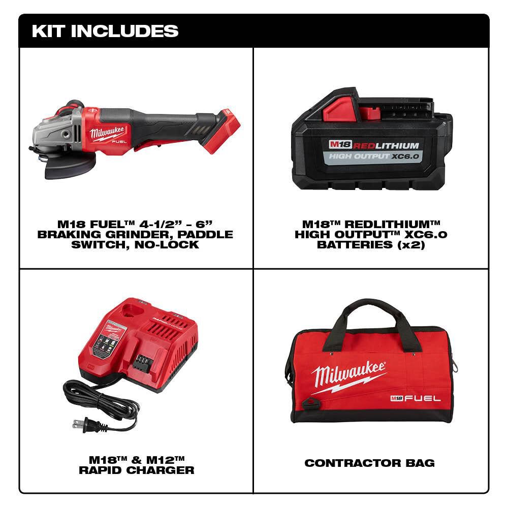Milwaukee M18 FUEL 4 1/2inch-6inch No Lock Braking Grinder