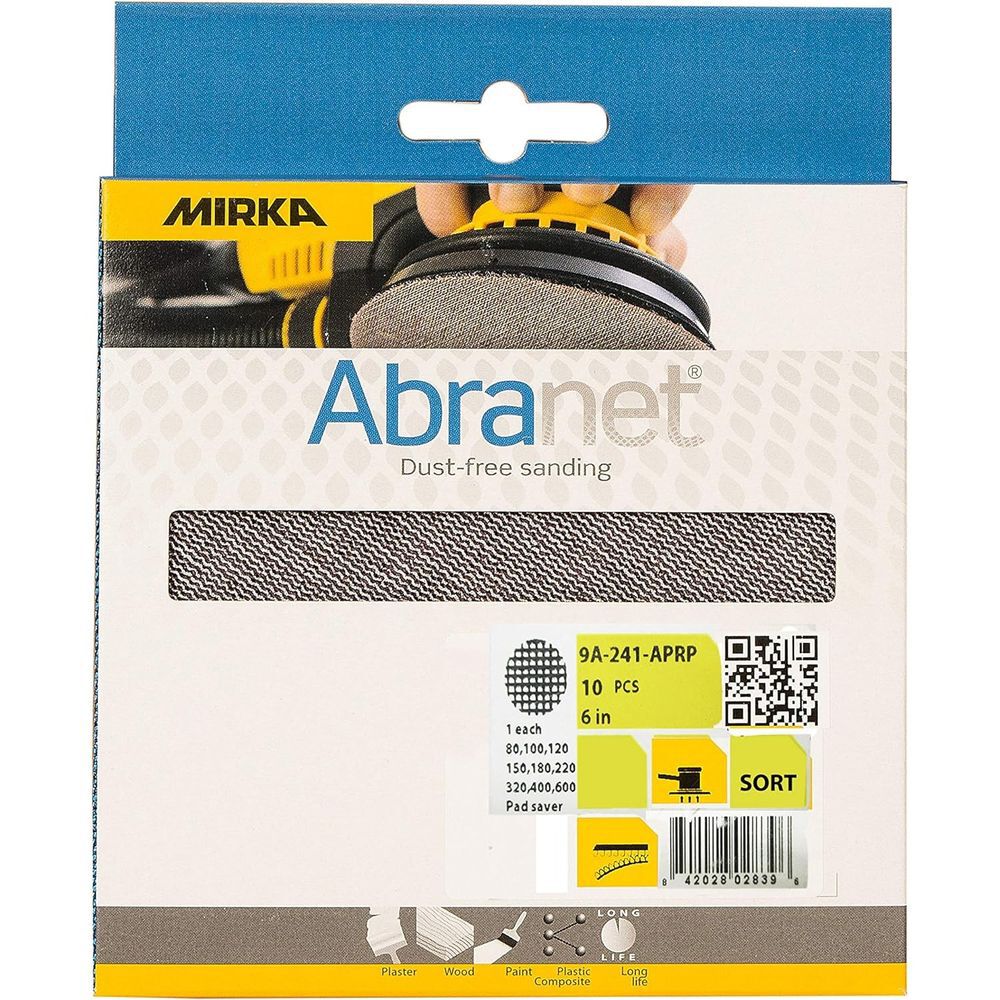 Mirka Abranet 6 Inch 80/320/400/600 Grit Assortment Disc 10 Pieces - 9A-241-APRP