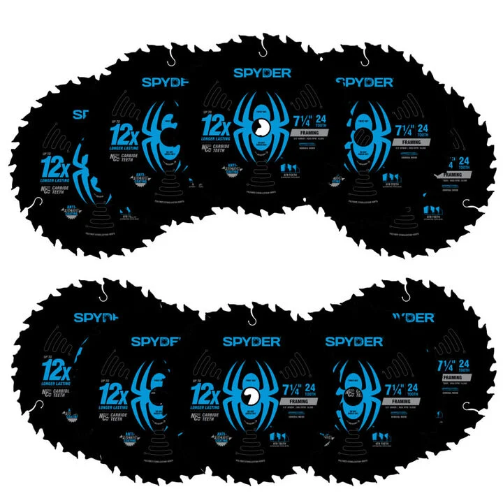 Spyder 7-1/4 Inch 24T Circular Saw Blade for Framing, 10 Pieces