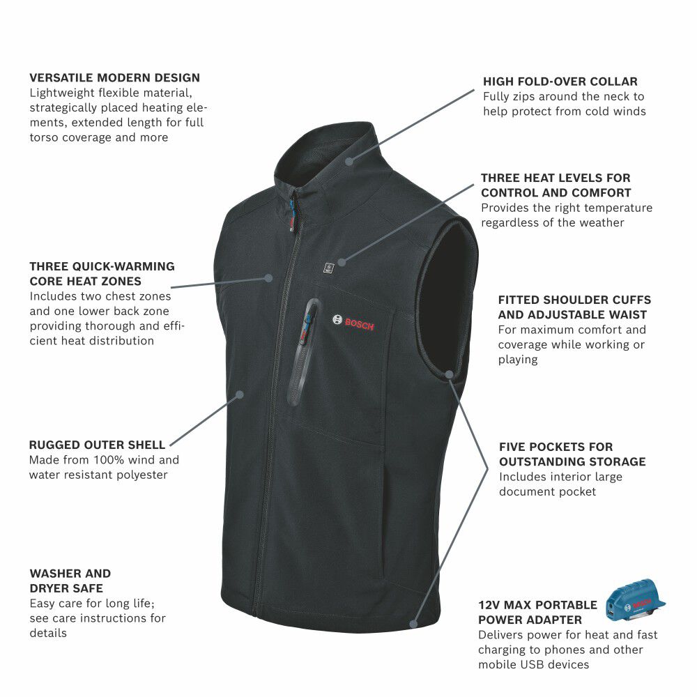 Bosch 12V Max Heated Vest Kit, Reconditioned, large image number 2