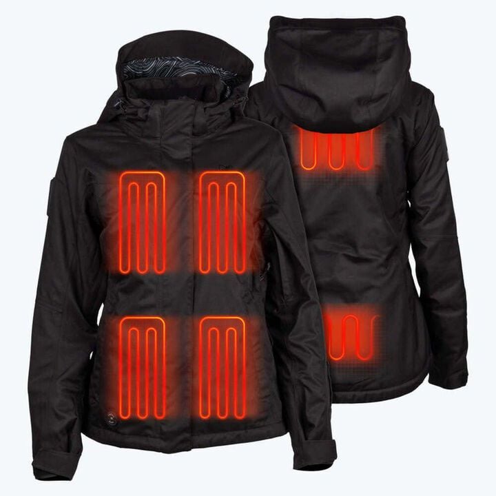 Mobile Warming 7.4V Women's Denali Heated Snow Jacket with Removable Hood Kit Black