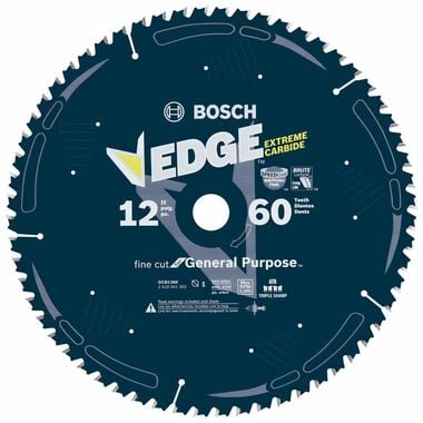 Bosch 12 In. 60 Tooth Edge Circular Saw Blade for Fine Finish