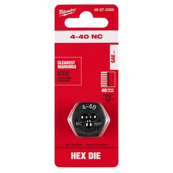 Milwaukee 4-40 NC 1-Inch Hex Threading Die, large image number 10