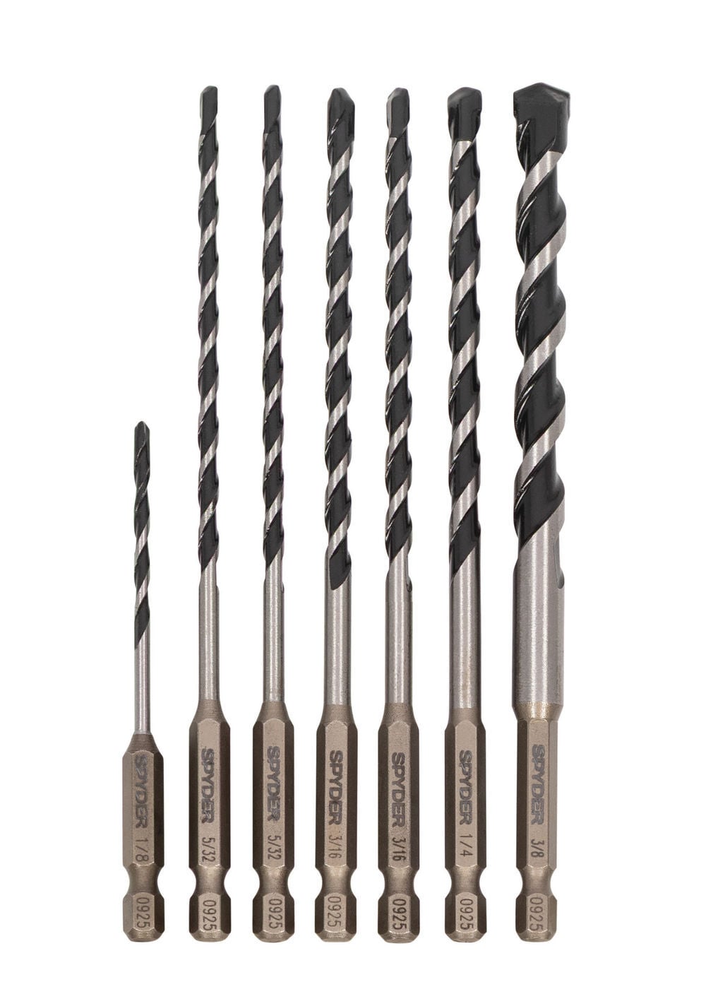 Spyder Impact Shank Carbide-Tipped Hammer Drill Bit Set, 7 Pieces, large image number 8