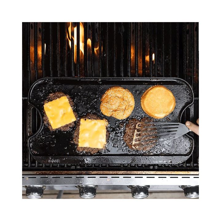 Lodge Cast Iron 20 x 10 1/2 Inch Black Pro-Grid Reversible Grill/Griddle Pan, large image number 6