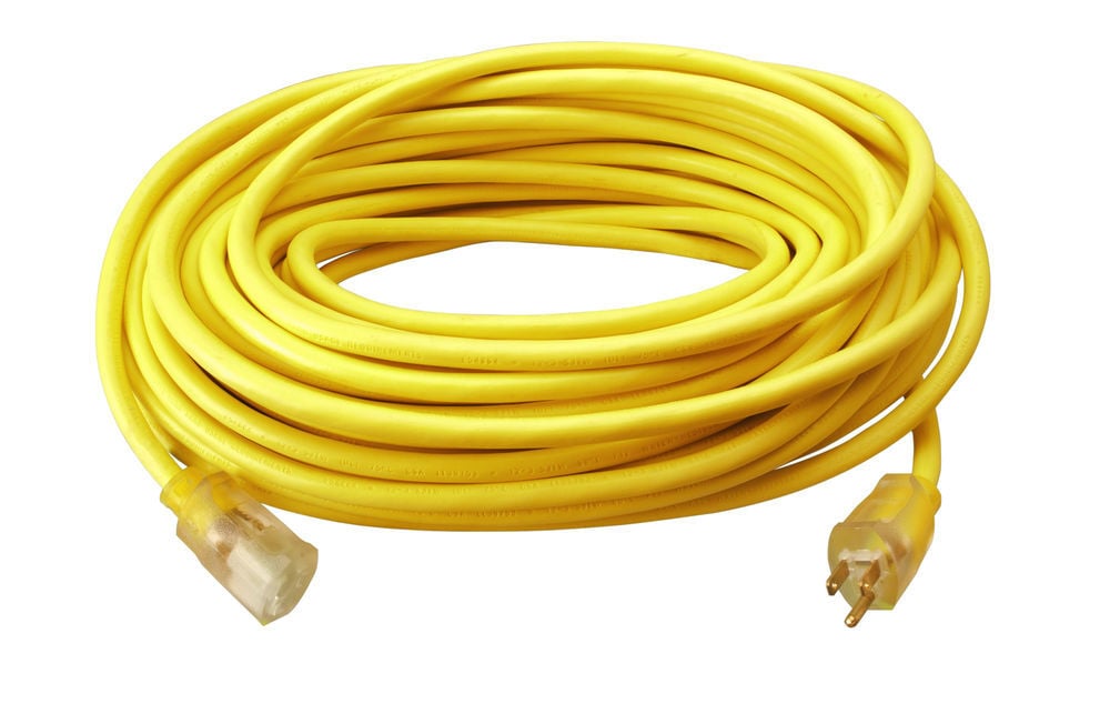 Southwire SJTW Extension Cord High Visibility Yellow 12/3 15 Amp 100 Ft, large image number 1