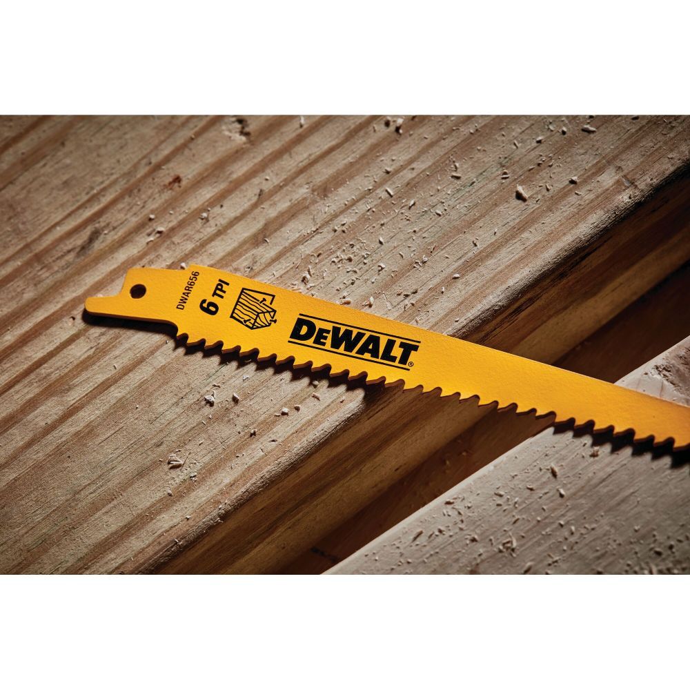 DEWALT 6 Inch 6TPI Bi-Metal Recip Blade -5 Pk, large image number 6
