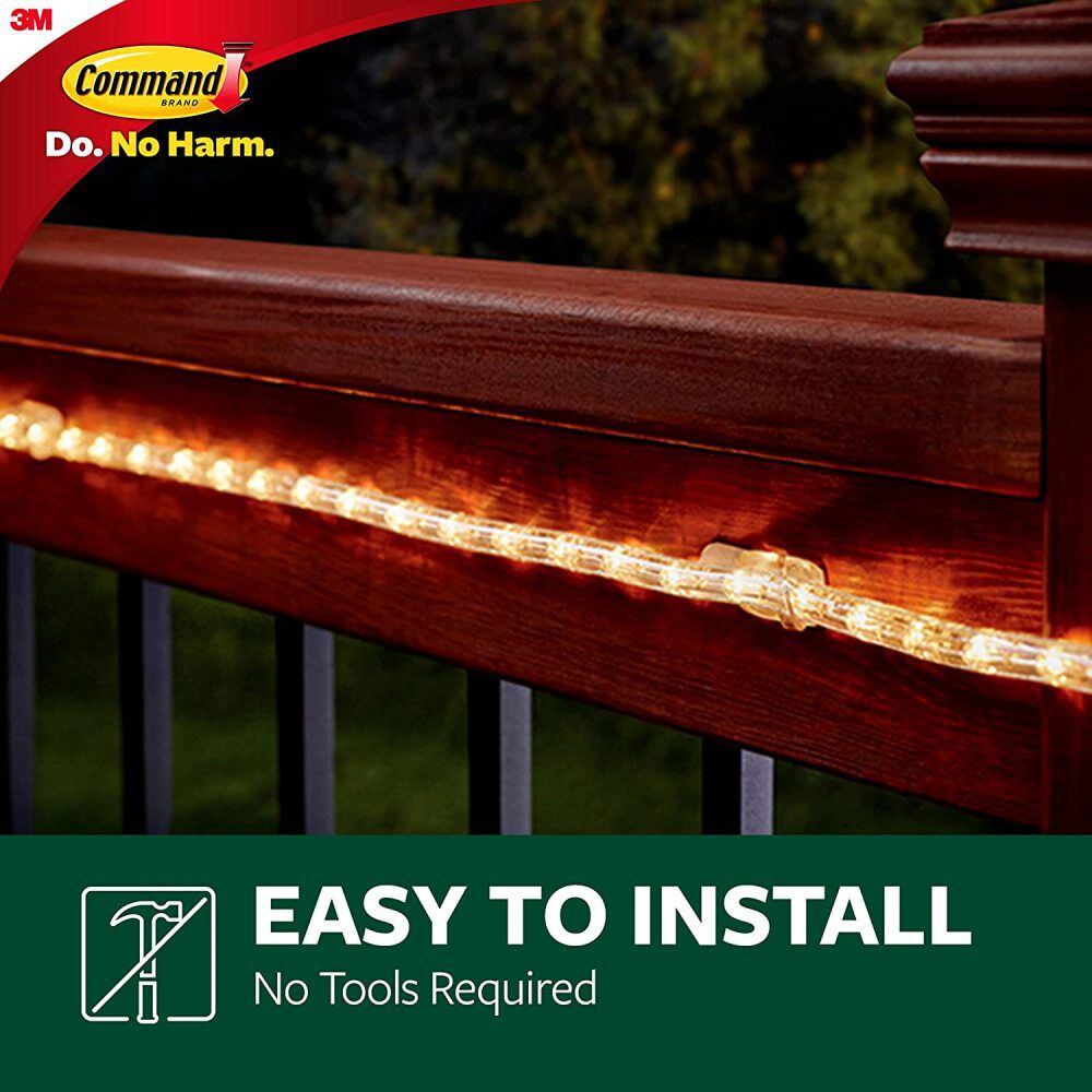 3M Command Small Clear Outdoor Rope Light Clip, large image number 4