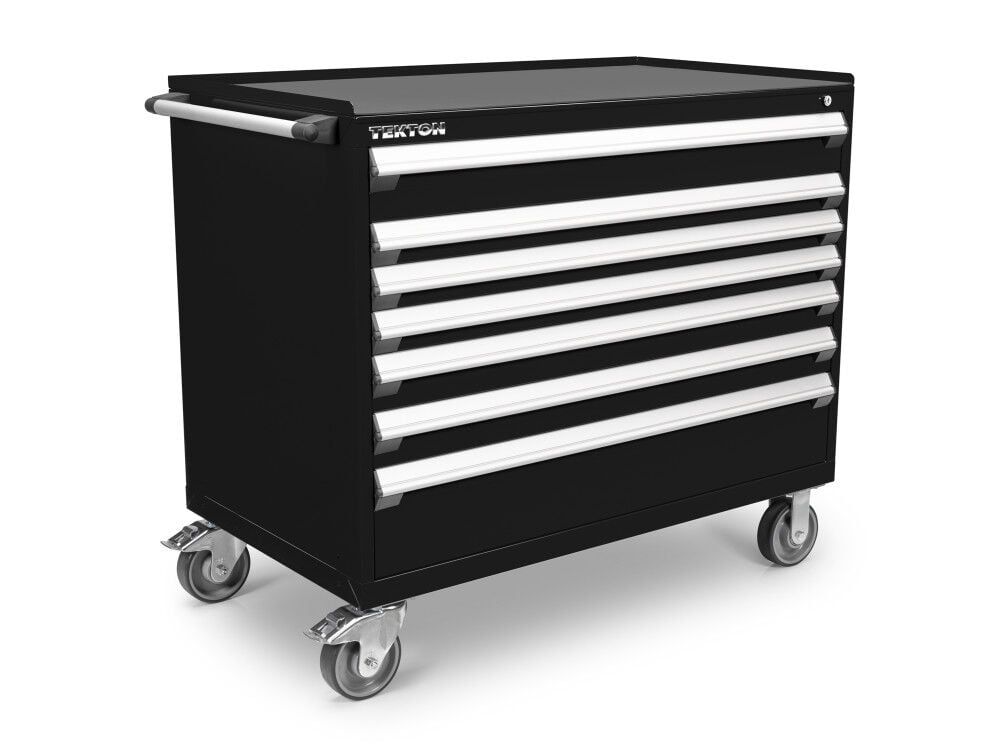 Tekton 7-Drawer Tool Cabinet, Steel Top and Mat, Black (48 x 27 x 41-1/2 Inch) – OCL43100STM