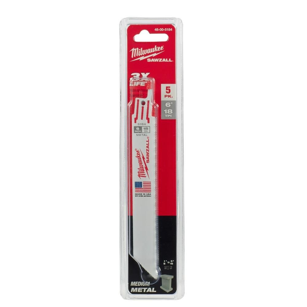 Milwaukee 6 in. 18TPI SAWZALL Blade 5PK, large image number 9
