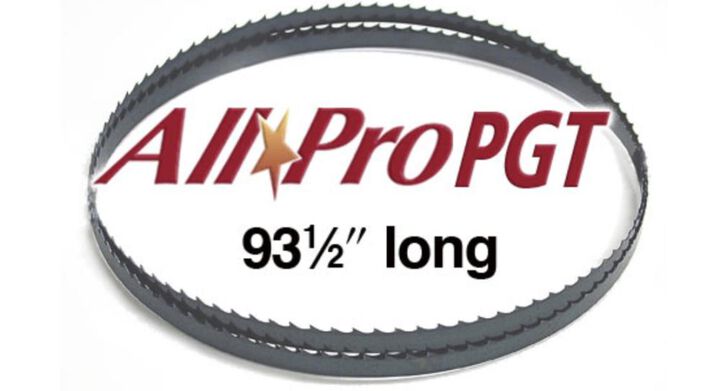 Olson Saw Company 93-1/2in x 3/8in x in25in 4TPI Hook AllPro PGT Band Saw Blade, large image number 1