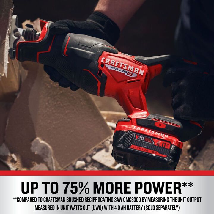 CRAFTSMAN Promotional V20 BRUSHLESS RP Cordless Reciprocating Saw (Bare Tool), large image number 4
