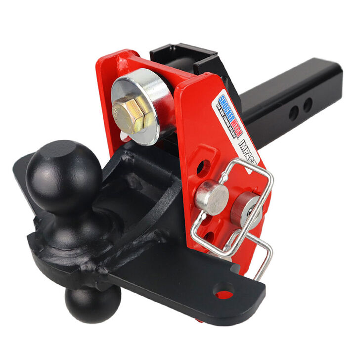 Shocker Hitch Impact 14K 2 Inch Cushion Hitch & Black Combo Sway Bar Tab Ball Mount 2 Inch & 2 5/16 Inch Hitch Balls