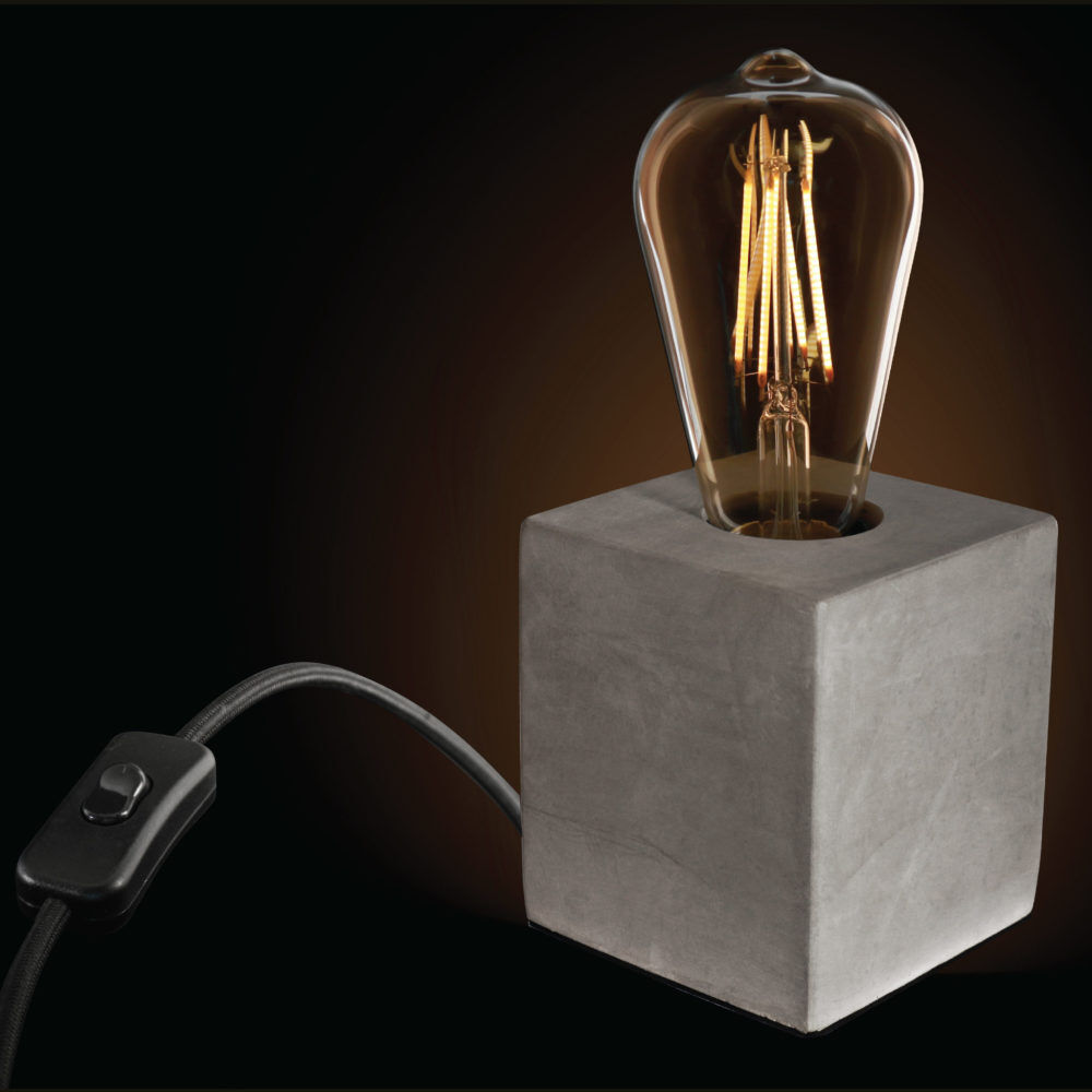 Feit Electric Gray 60W Industrial Style Table Cube Lamp Base, large image number 3
