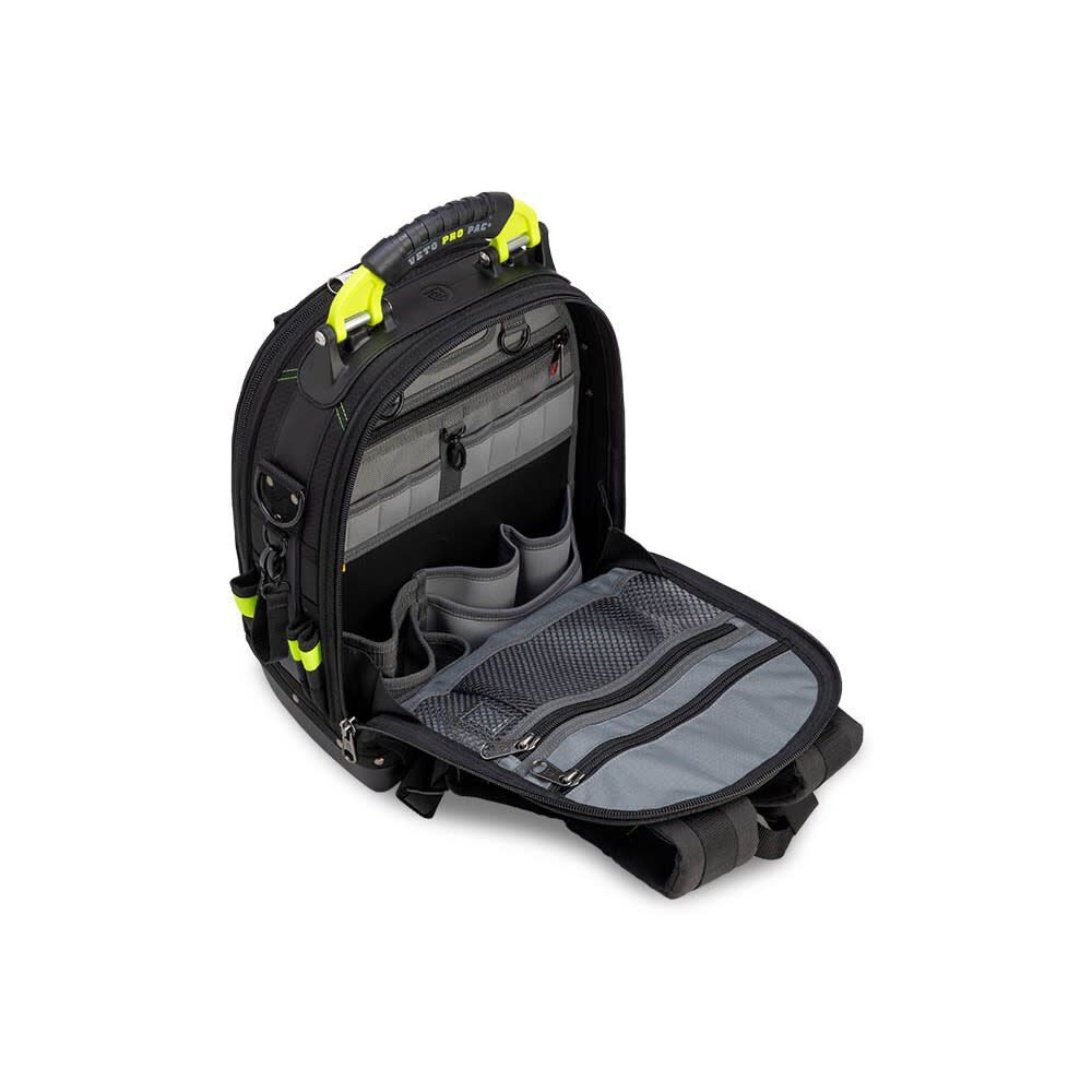Veto Pro Pac 35 Lbs Small Zippered Tool Backpack, Black/Hi-Viz Yellow, large image number 5