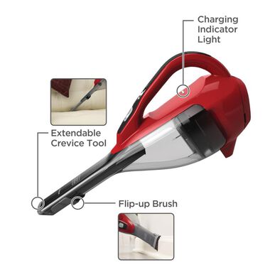 Dustbuster Quick Clean Cordless Hand Vacuum Cordless Lightweight Portable,  Red