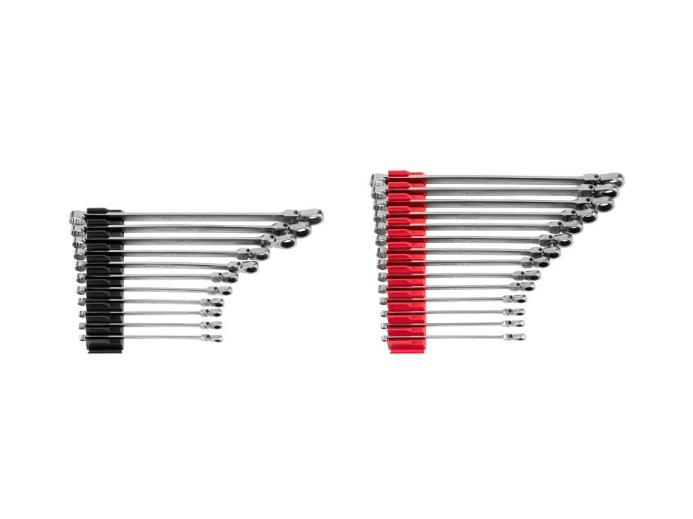 Tekton Fixed/Flex Ratcheting Box End Wrench Set, (1/4-3/4 Inch, 6-19 mm), large image number 1