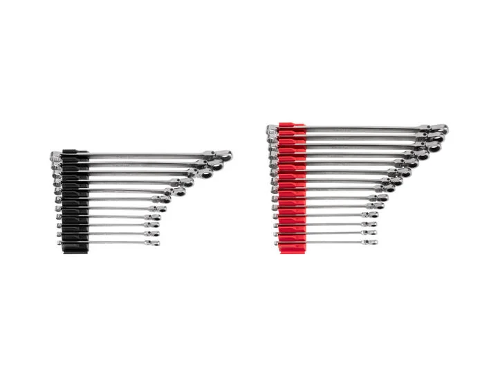 Tekton Fixed/Flex Ratcheting Box End Wrench Set, (1/4-3/4 Inch, 6-19 mm), large image number 0