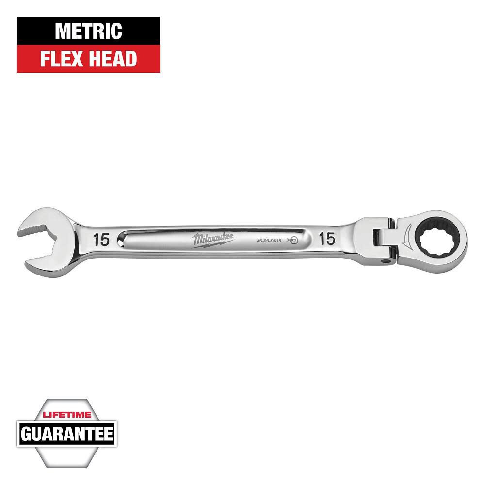 Milwaukee Combination Wrench Flex Head Ratcheting 15mm, large image number 12