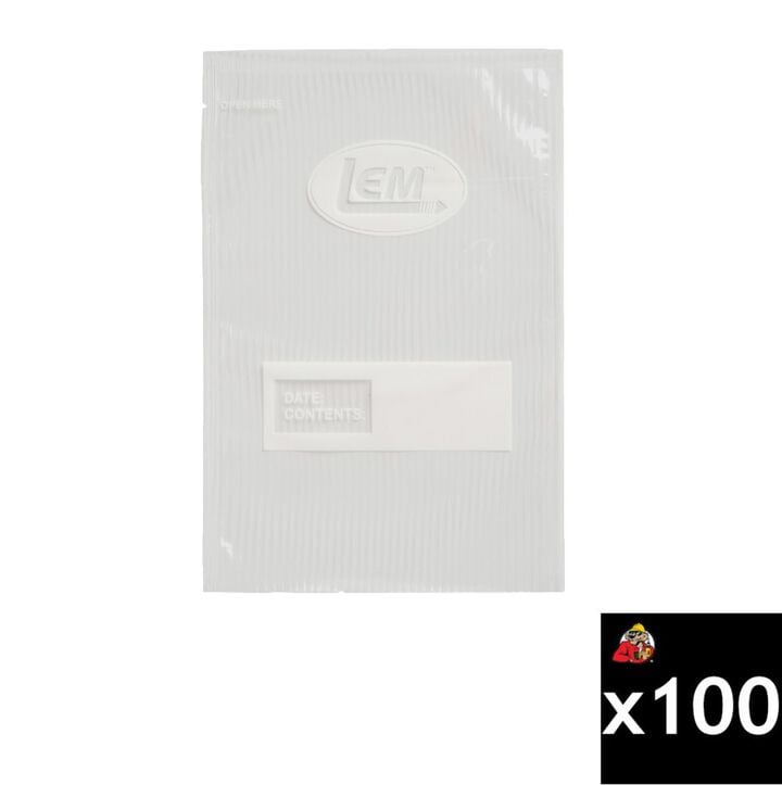 LEM MaxVac 8 x 12 Inch Quart Vacuum Sealer Bags, 100 Pieces