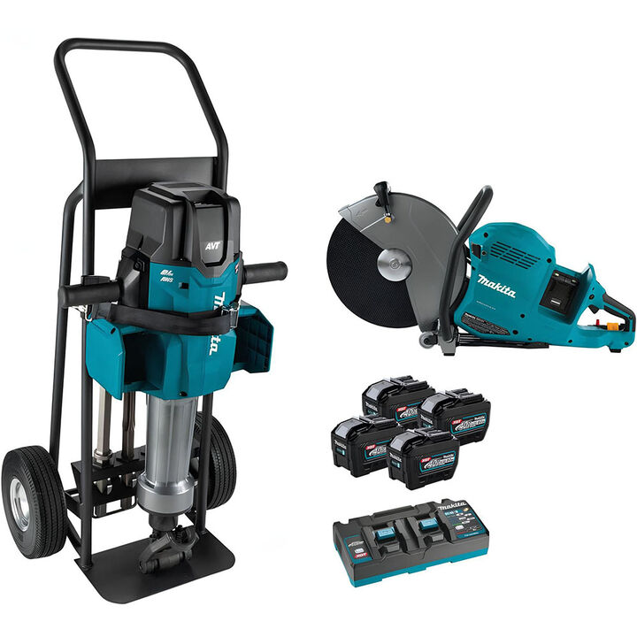 Makita 80V max (40V max X2) XGT Brushless 70 lb. 1-1/8" Hex AVT Breaker & 14 Inch Power Cutter Kit