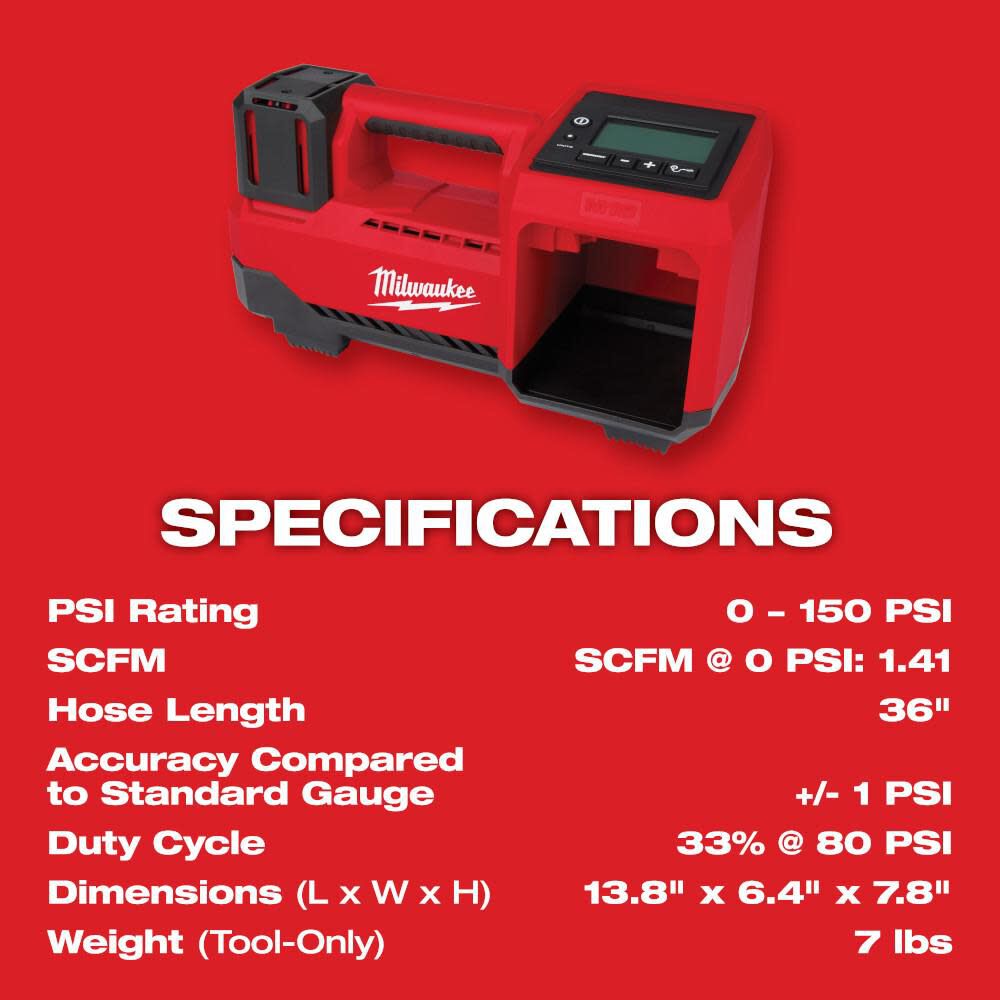Milwaukee M18 Inflator Bare Tool 2848 20 Acme Tools