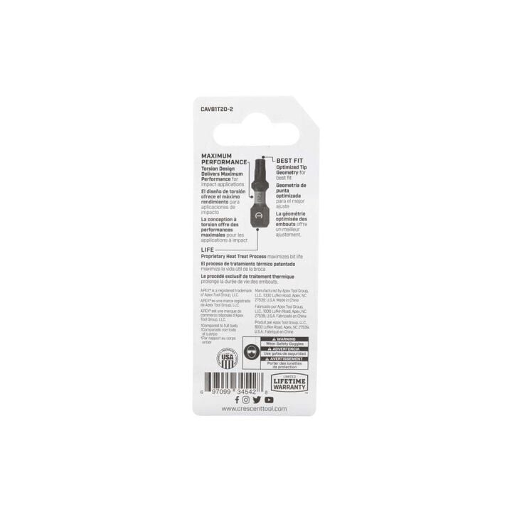 Crescent APEX Torx Vortex Impact Power Bit T20 x 1in, large image number 3