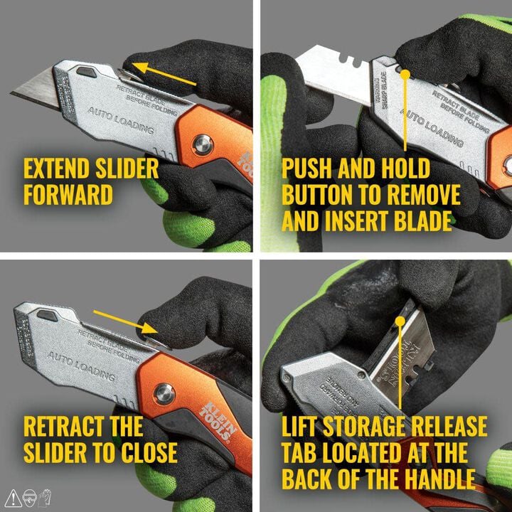 Klein Tools Auto-Loading Folding Utility Knife, large image number 2