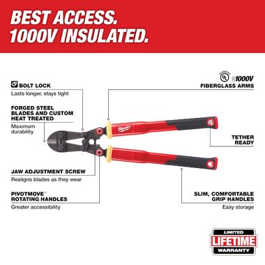 Milwaukee 24 in. Fiberglass Bolt Cutters with PIVOTMOVE Rotating Handles, large image number 1