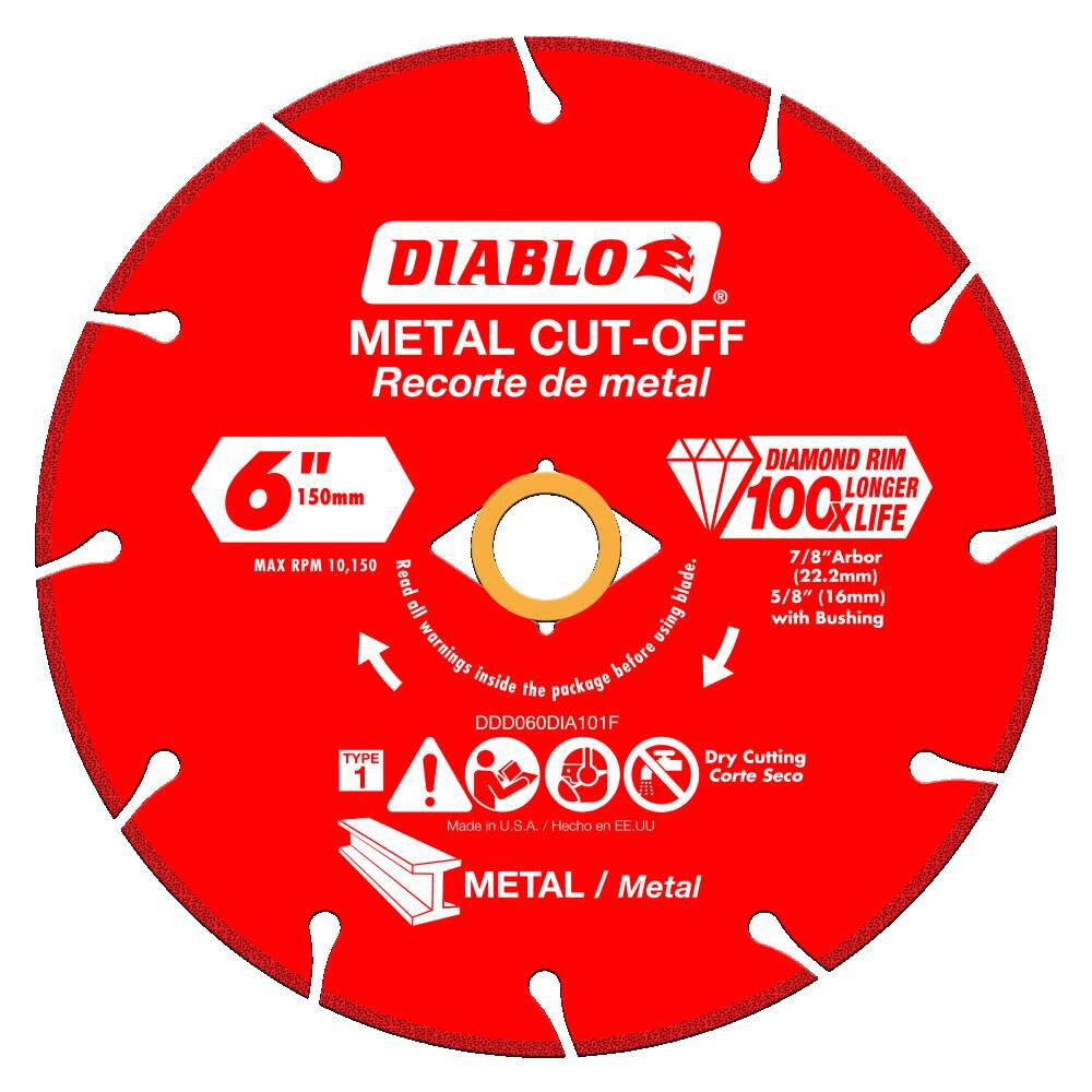 Diablo Tools 6 Inch Segmented Rim Diamond Cut-Off Disc for Metal – DDD060DIA101F
